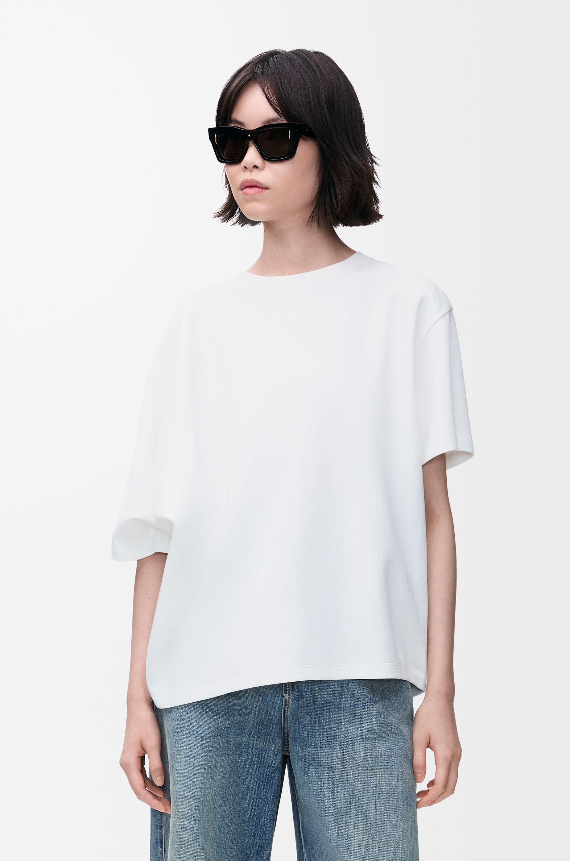 ドレープ Tシャツ（コットンブレンド） ホワイト - LOEWE