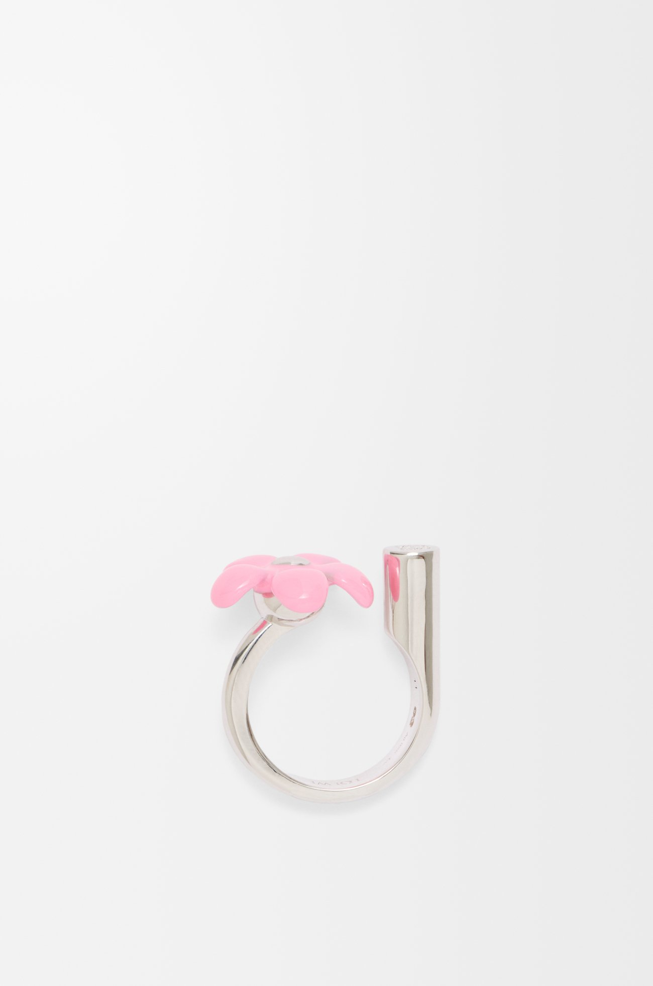 LOEWE Flor ring in sterling silver and enamel Silver/Pink