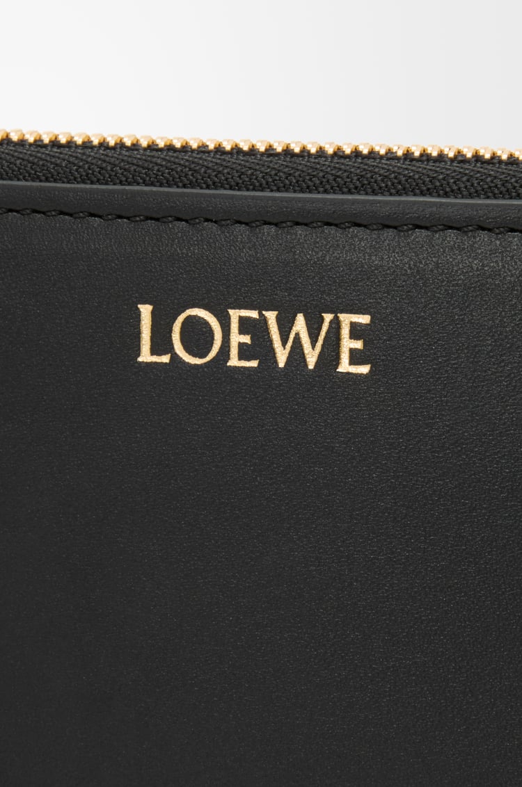 LOEWE Portamonete con zip in nappa di vitello lucida Nero / Scoiattolo