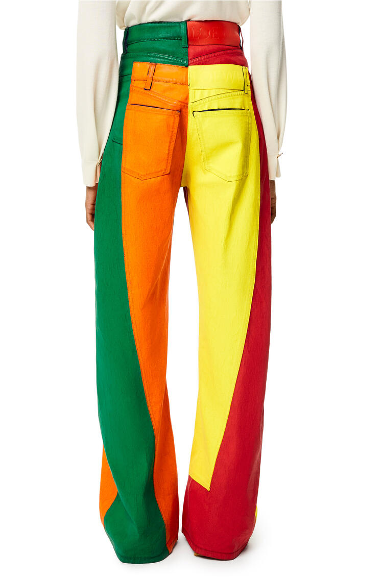 LOEWE Multicolour patchwork jeans in denim Ecru/Multicolor