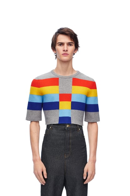LOEWE Cropped sweater in wool Grey/Multicolour plp_rd