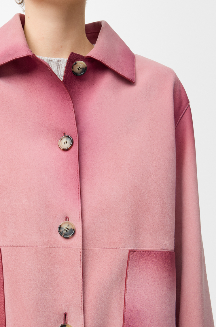 LOEWE Turn-up jacket in suede lambskin Pink