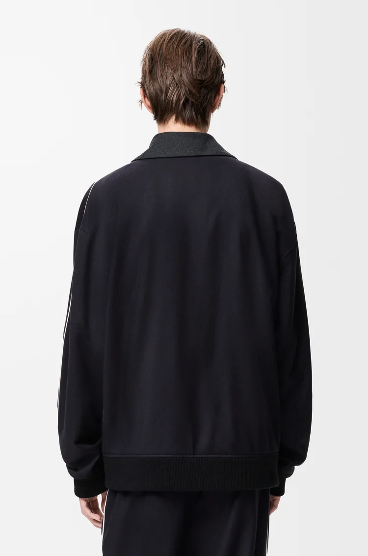 LOEWE Chaqueta de chándal en lana Azul Marino/Gris