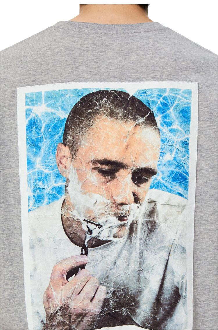 LOEWE Shaving print T-shirt in cotton Grey Melange