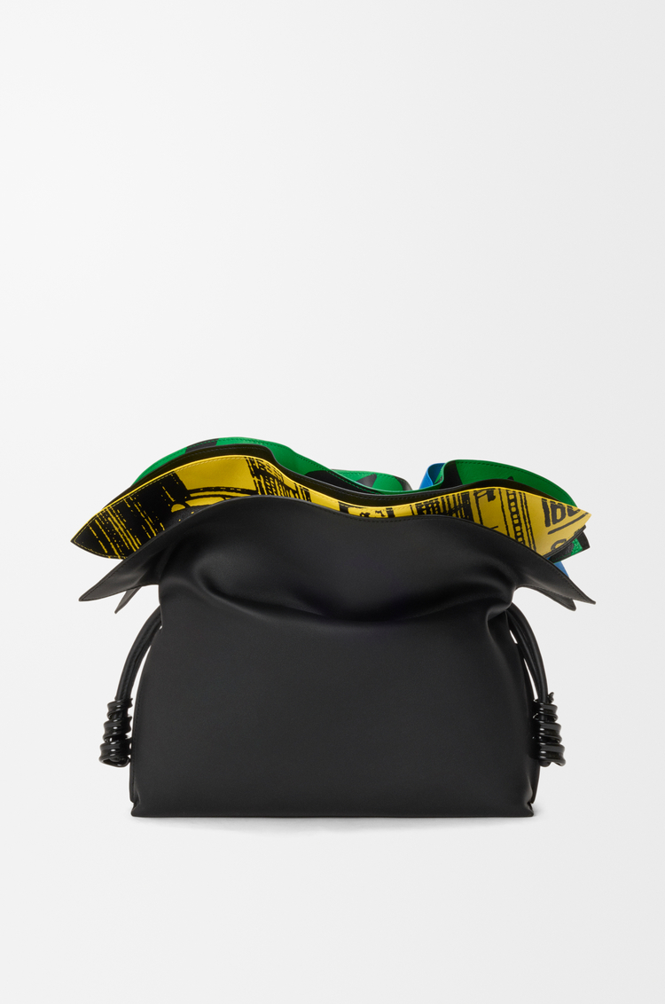 LOEWE Millefeuille Flamenco clutch moyen en cuir de veau nappa Noir