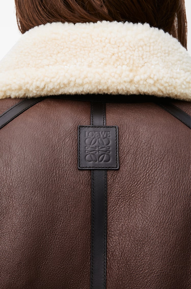 LOEWE Aviator jacket in shearling Brown/Cream