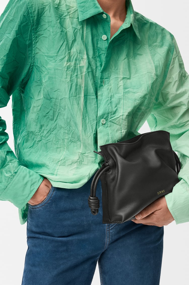 LOEWE Mini Flamenco clutch in nappa calfskin Black