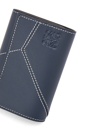 LOEWE Puzzle stitches small vertical wallet in smooth calfskin Ocean plp_rd