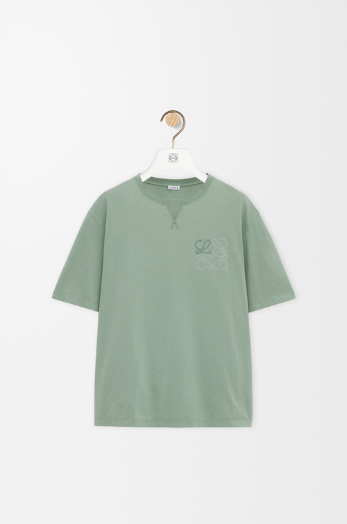 LOEWE 棉质宽松版型 T 恤 灰绿色