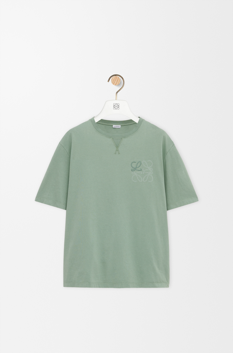 LOEWE 棉质宽松版型 T 恤 灰绿色