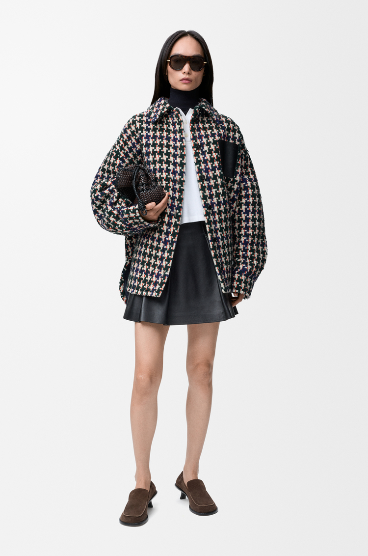 LOEWE オーバーシャツ（ウールブレンド） グリーン/マルチカラー