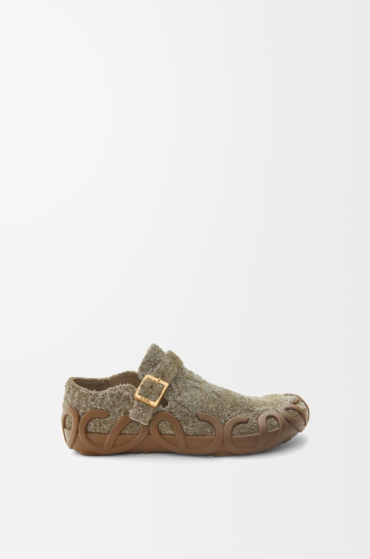 LOEWE Rise loafer in brushed suede Khaki Green