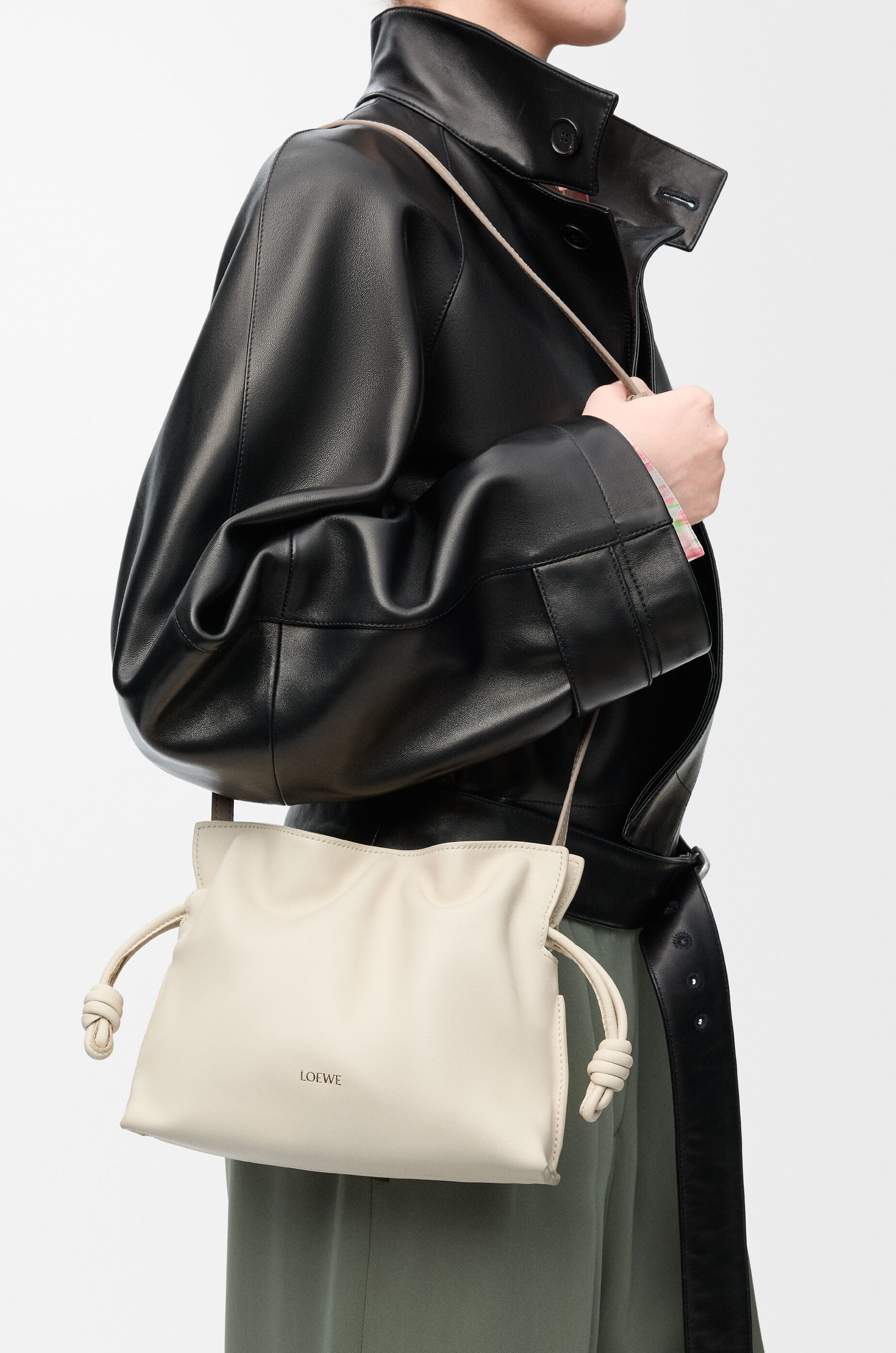 Mini Flamenco clutch in nappa calfskin White - LOEWE