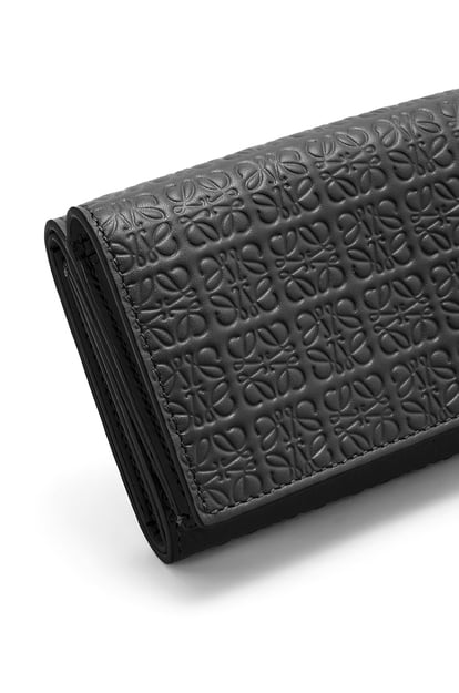 LOEWE Repeat trifold wallet in embossed silk calfskin Black plp_rd