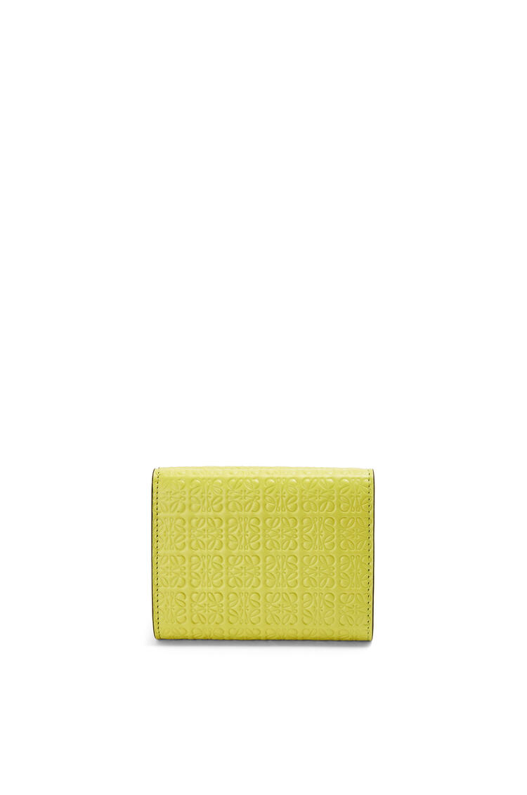 LOEWE Repeat trifold wallet in embossed silk calfskin Lime Yellow