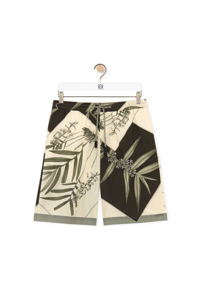 LOEWE Shorts in cotton and silk 炭灰色/多色 plp_rd