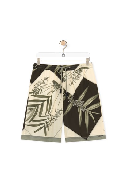 LOEWE Shorts in cotton and silk Antrachite/Multicolor
