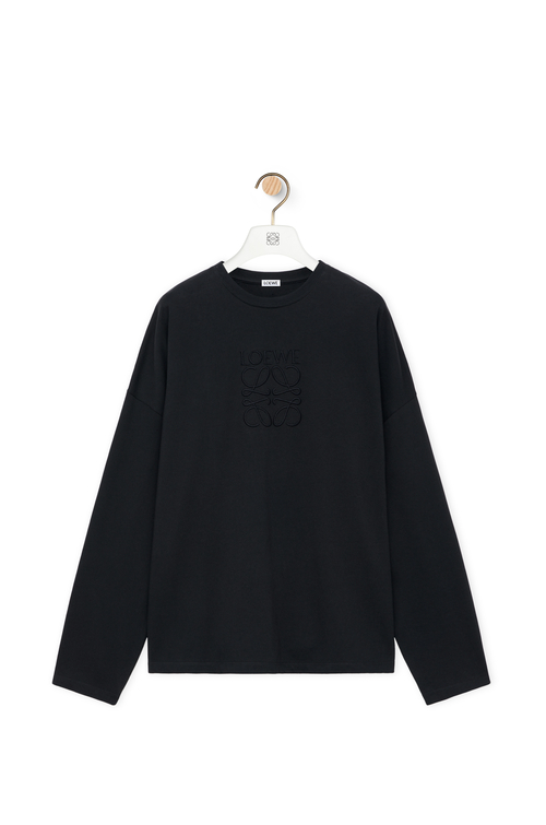 ルーズフィット ロングスリーブ Tシャツ（コットン） ブラック - LOEWE