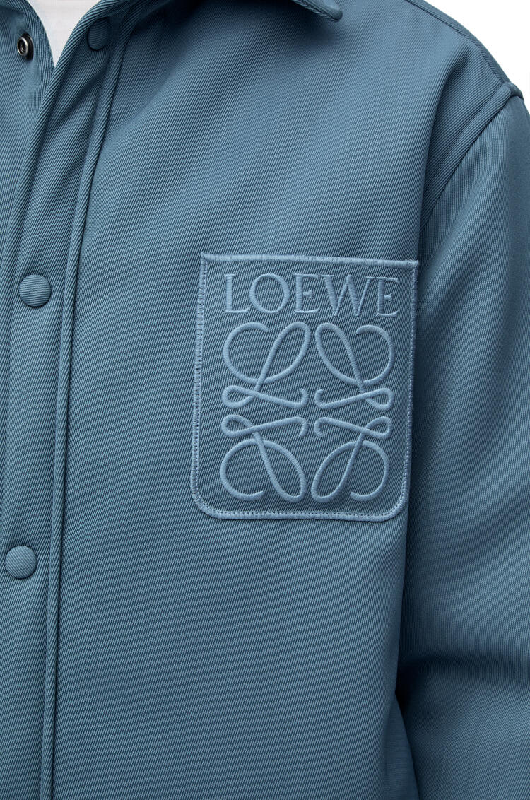 LOEWE Puffer Anagram overshirt in wool Crown Blue