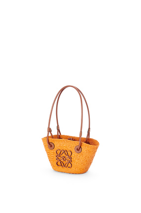 LOEWE Mini Anagram Basket bag in iraca palm and calfskin Orange/Tan plp_rd