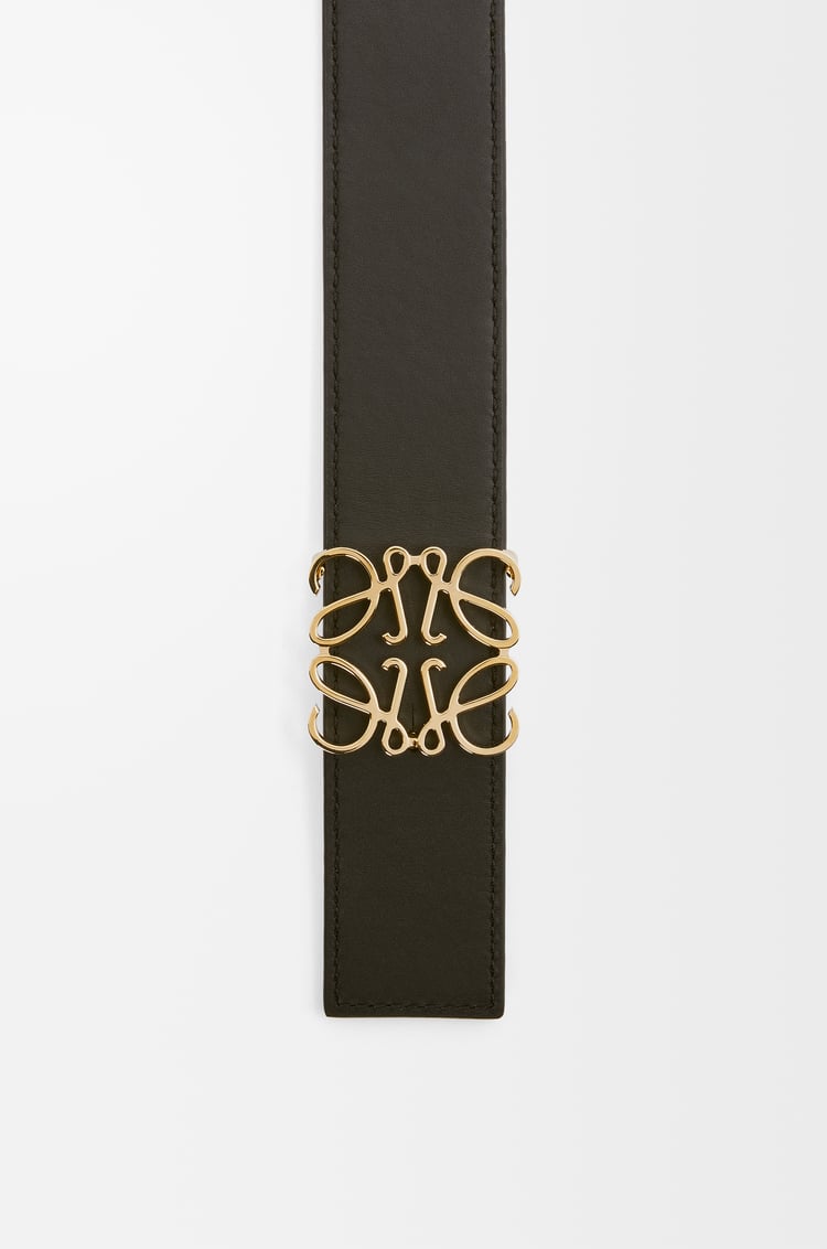 LOEWE Reversible Anagram belt in smooth calfskin Tan/Black/Gold