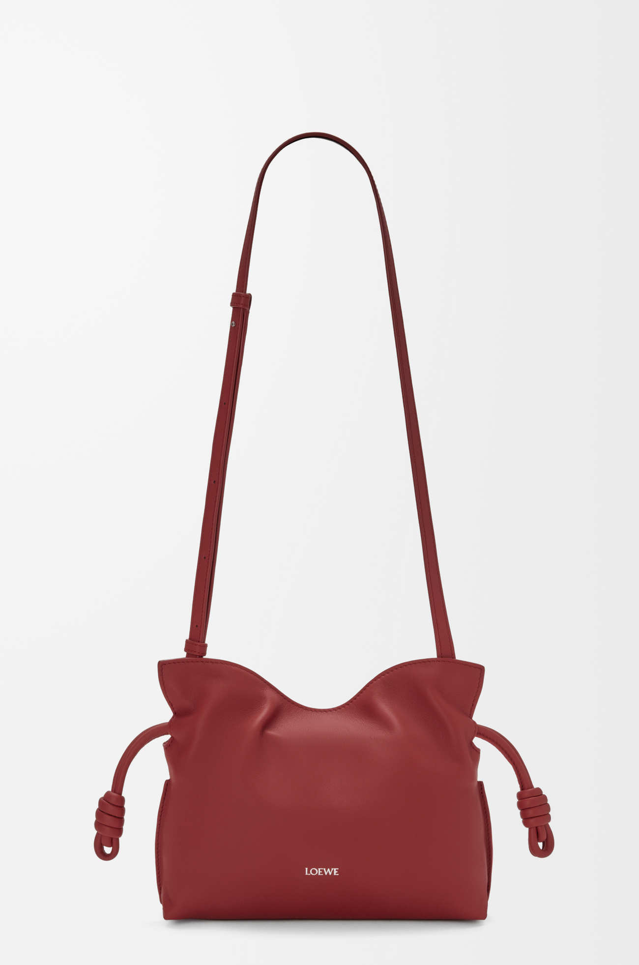 LOEWE 미니 플라멩코 클러치 - 나파 카프스킨 번트 레드