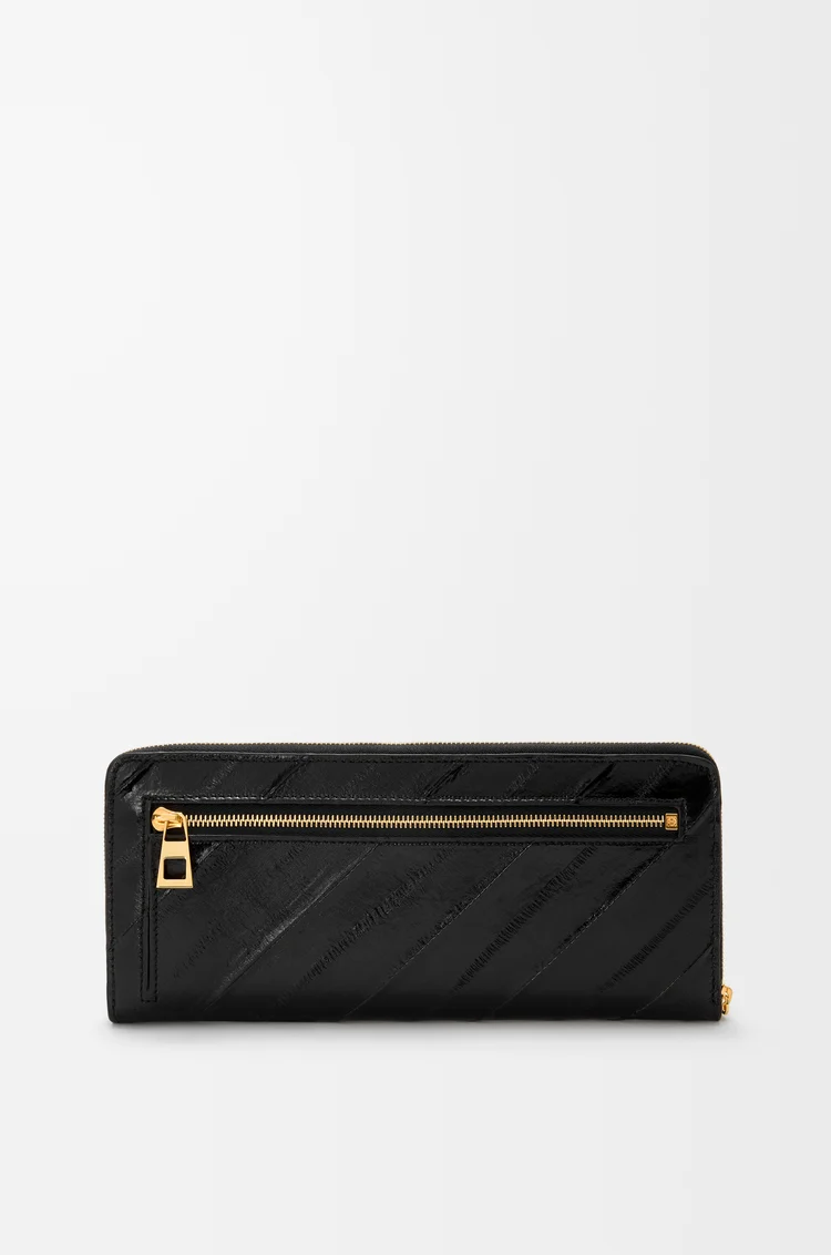 LOEWE 노트 슬림 집 어라운드 지갑 - 일 블랙