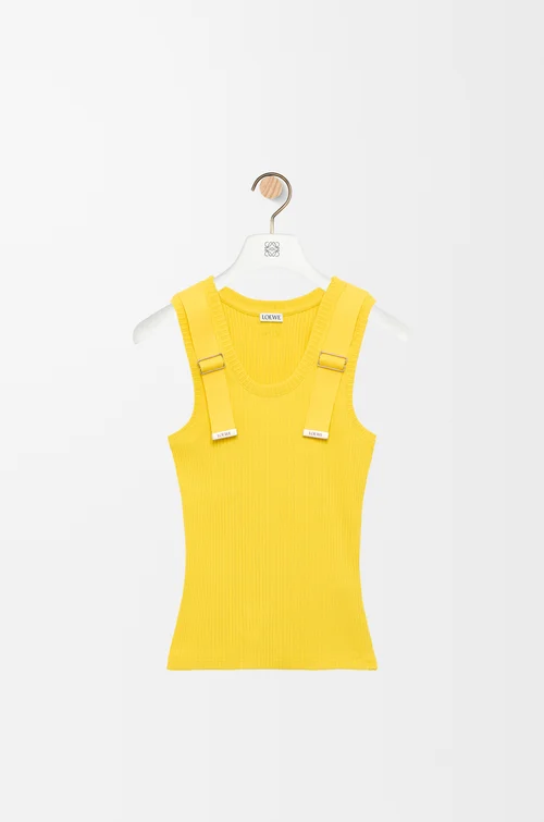 LOEWE Top sin mangas en algodón elástico Amarillo