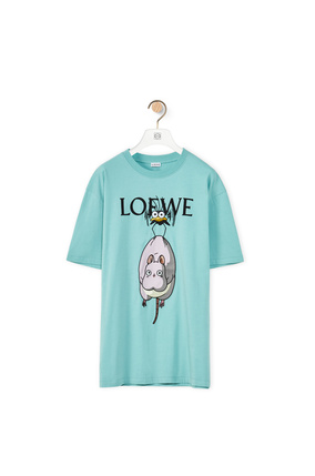 LOEWE Yu-Bird T-shirt in cotton Turquoise plp_rd