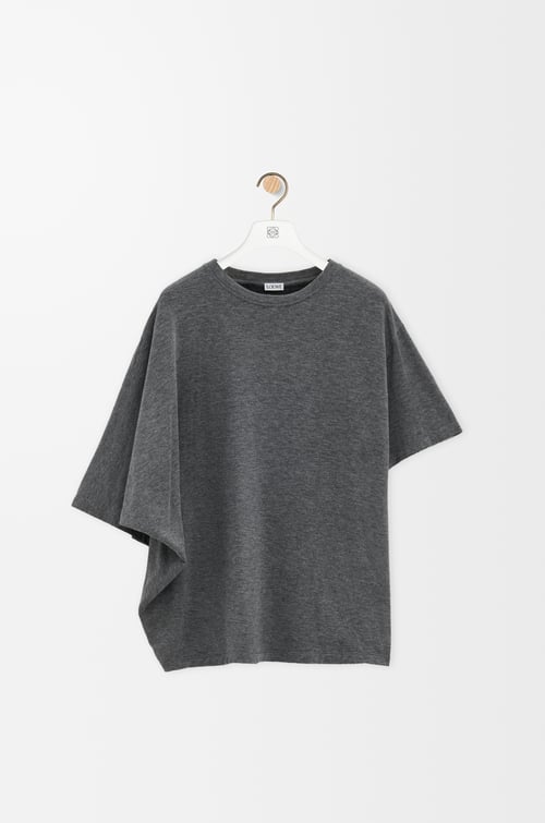 LOEWE Draped T-shirt in viscose and cashmere Anthracite plp_rd