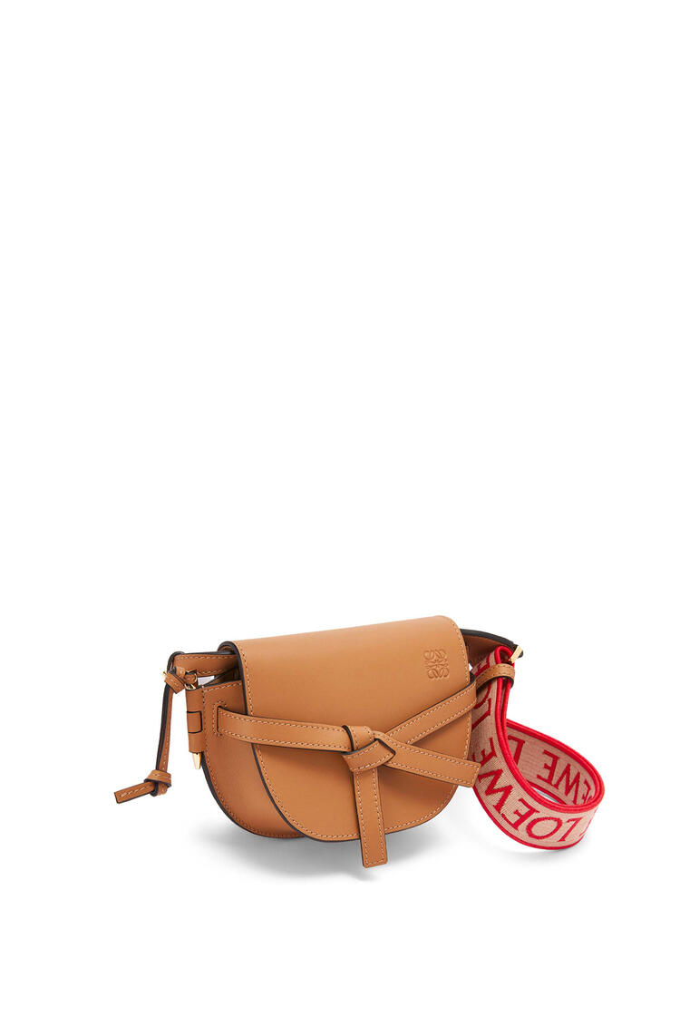 LOEWE Mini Gate Dual bag in soft calfskin and jacquard Warm Desert pdp_rd