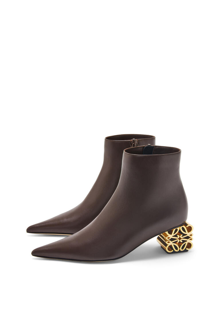 LOEWE Anagram heel boot in calfskin Brown/Gold