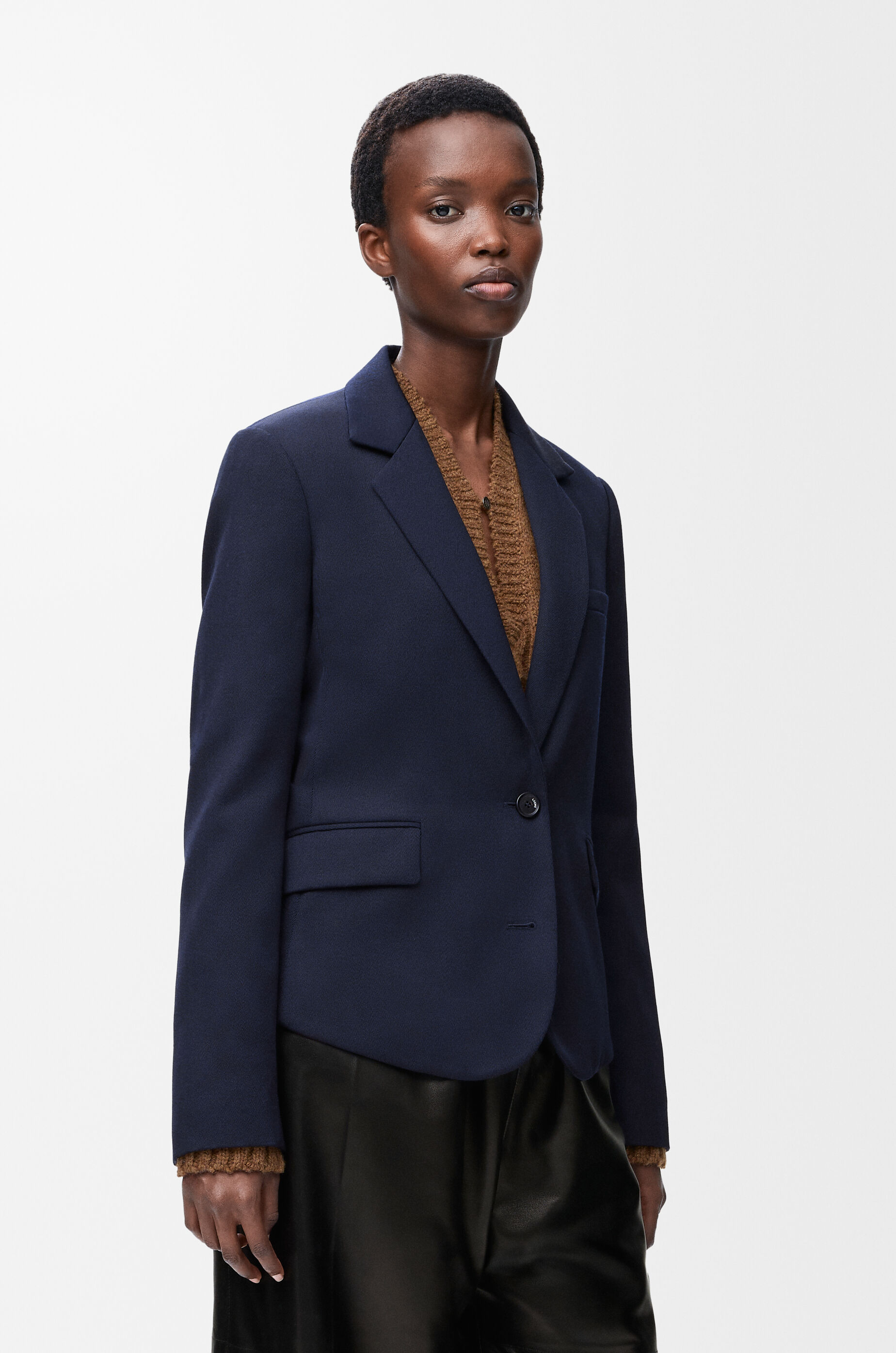 Tailored jacket in wool Blue - LOEWE