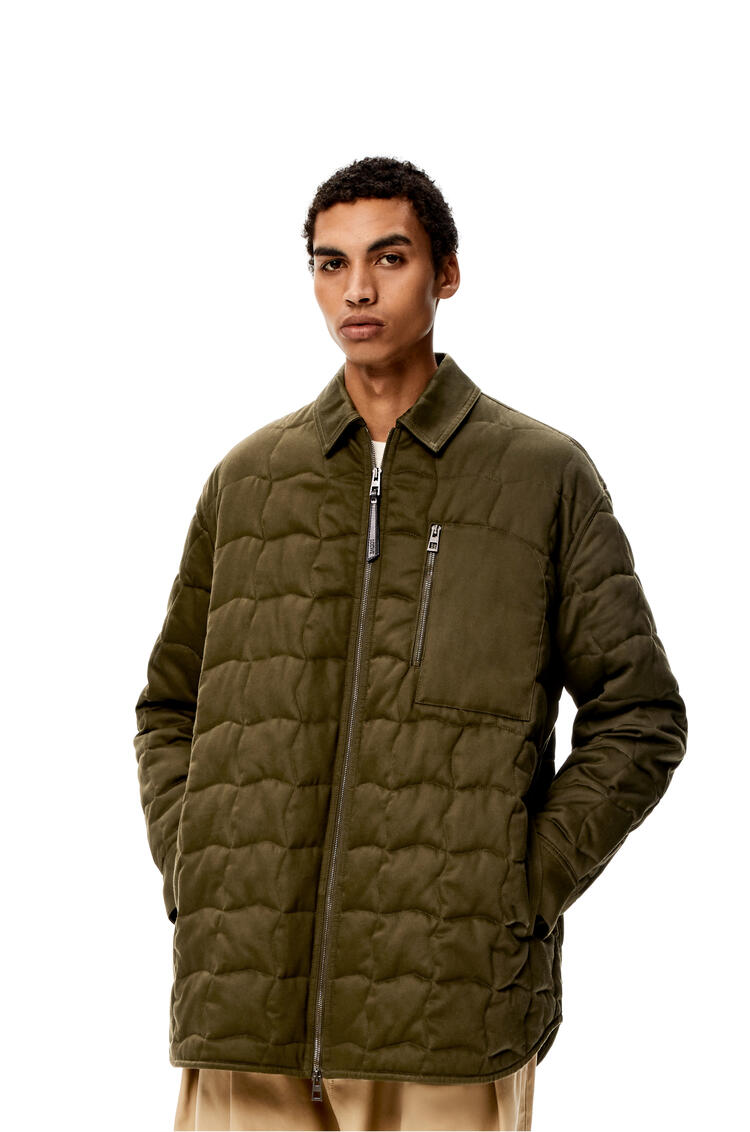 LOEWE Quilted overshirt in cotton Khaki Green pdp_rd