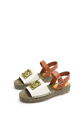 LOEWE Anagram espadrille in canvas and calfskin Natural/Yellow plp_rd
