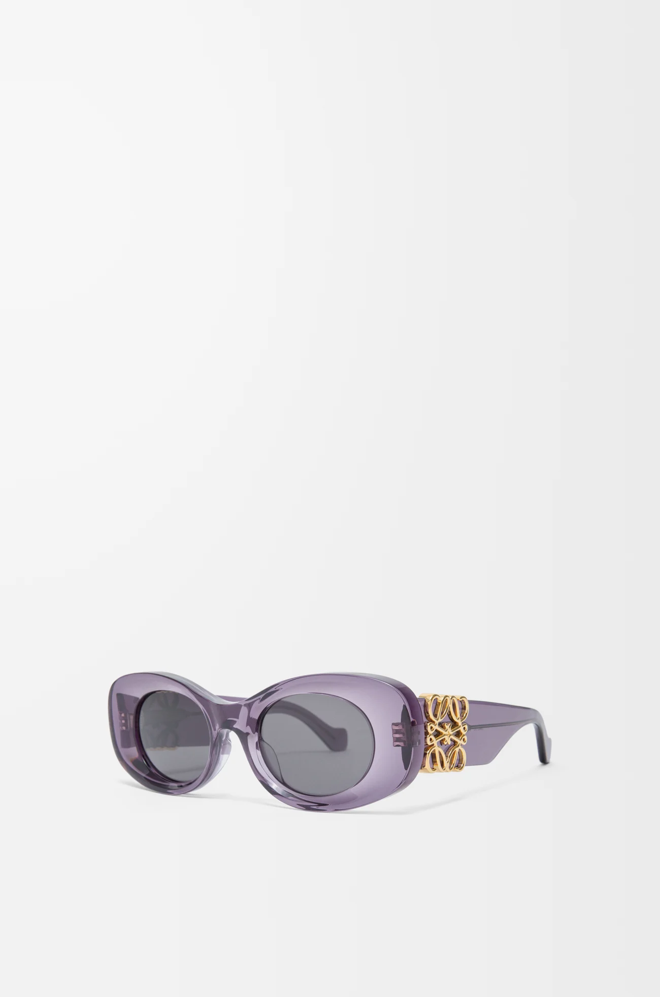 LOEWE Gafas de sol Beveled Oval Maxi Anagram Morado Transparente
