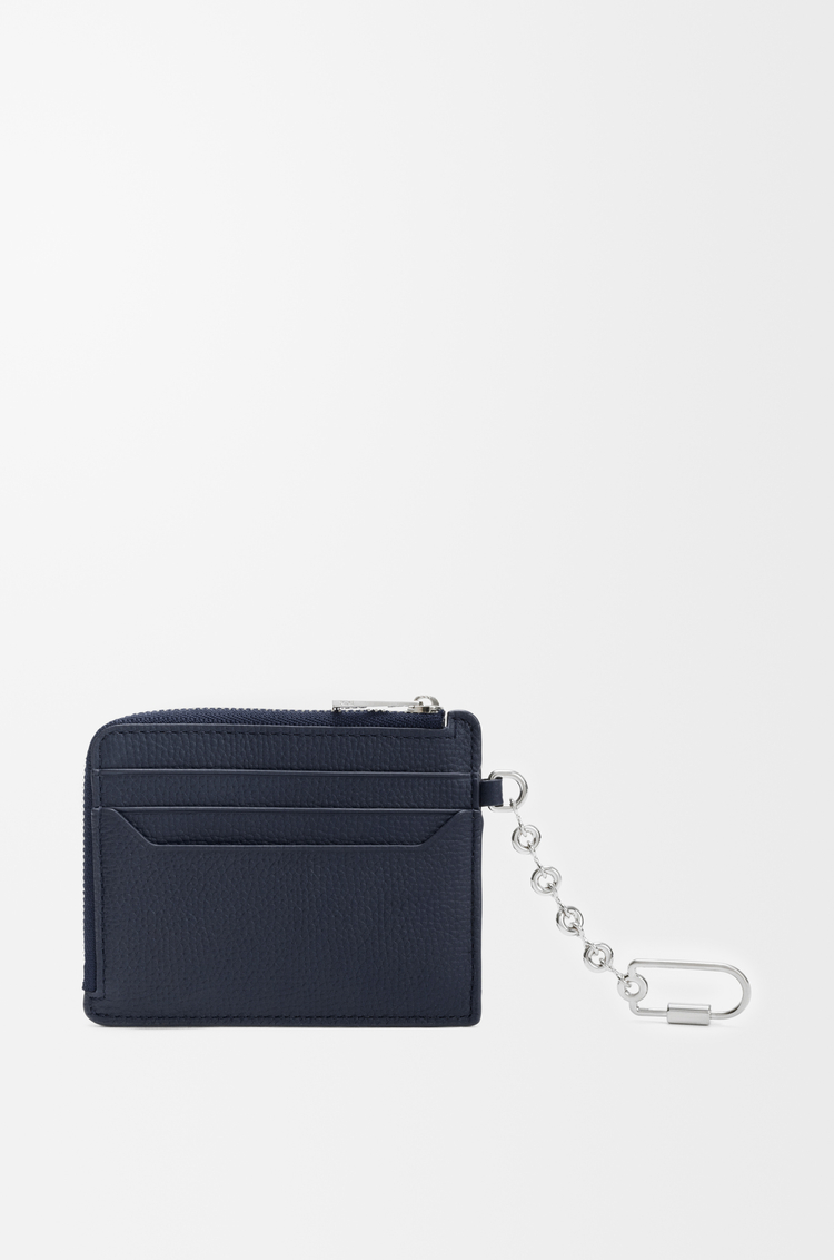 LOEWE 鹅卵石纹牛皮革 Anagram 方形硬币卡包 深海军蓝