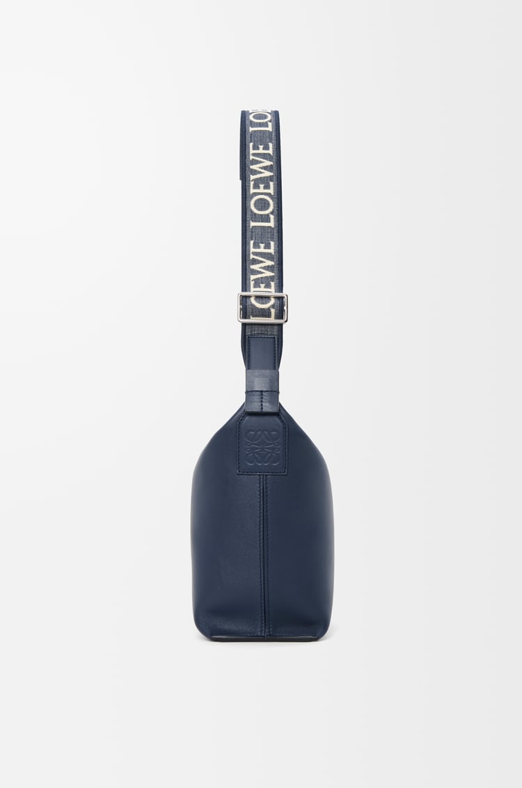 LOEWE Bolso bandolera Cubi pequeño en piel de ternera y jacquard Azul Marino