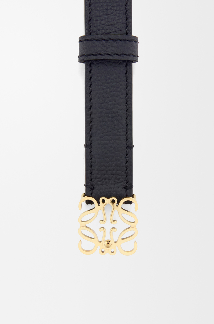 LOEWE Ceinture Anagram en cuir de veau grainé Noir/Doré