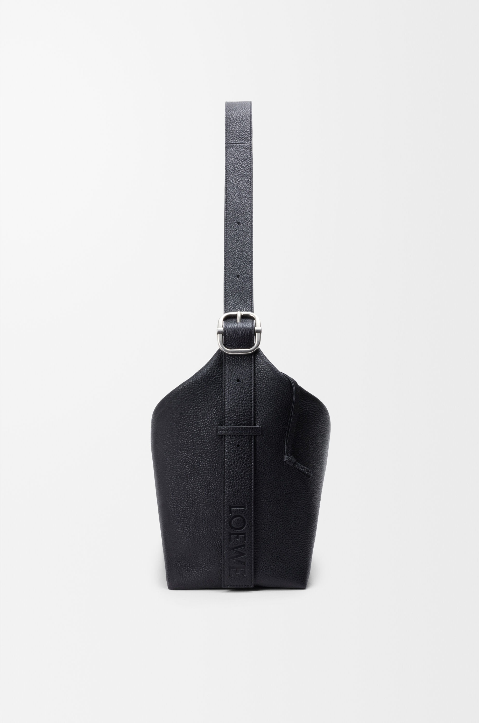 Large Loop hobo in supple grained calfskin Black - LOEWE USA
