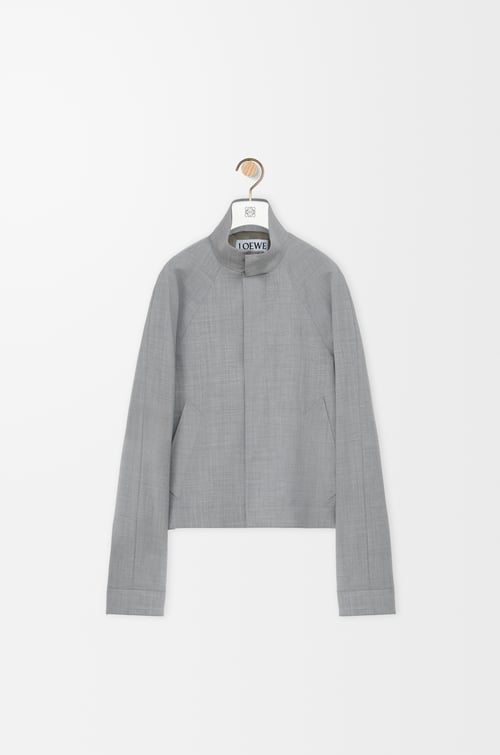 LOEWE Zip-up jacket in wool Light Grey