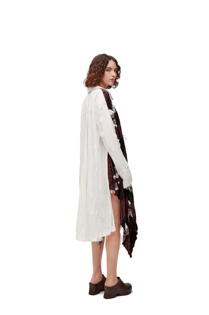 LOEWE Vestido túnica en algodón y habotai plisados Beige Claro/Multicolor plp_rd