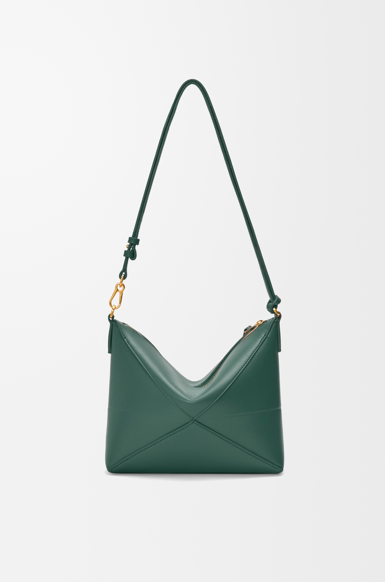 LOEWE Puzzle Fold pouch in shiny nappa calfskin Vetiver