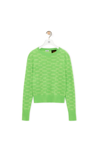 LOEWE Sweater in cotton Green/Ecru