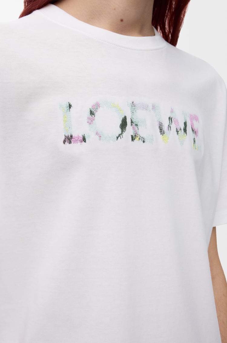 LOEWE 棉質寬鬆版型 T 恤 白色