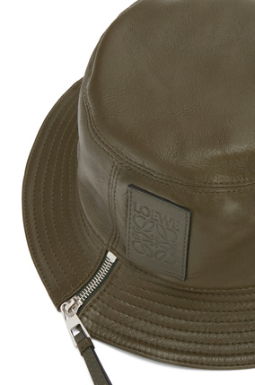 LOEWE Sombrero de pescador en piel napa Verde Kaki plp_rd