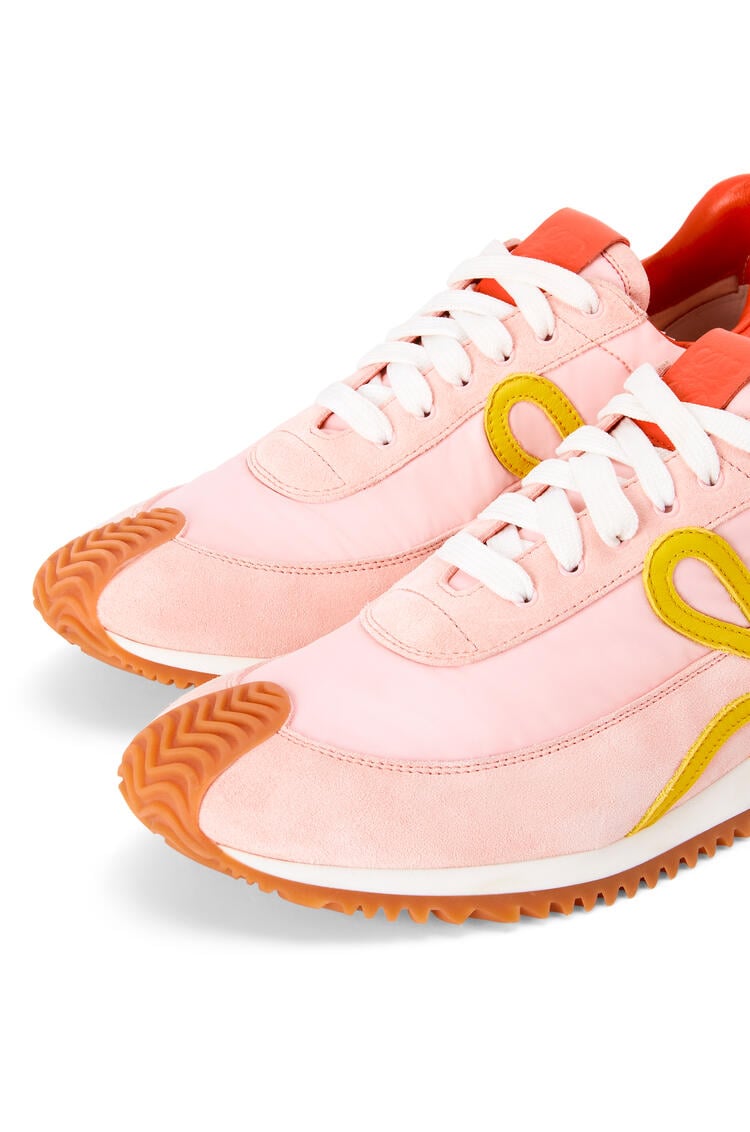 LOEWE Flow runner in nylon and suede Pink/Yellow pdp_rd