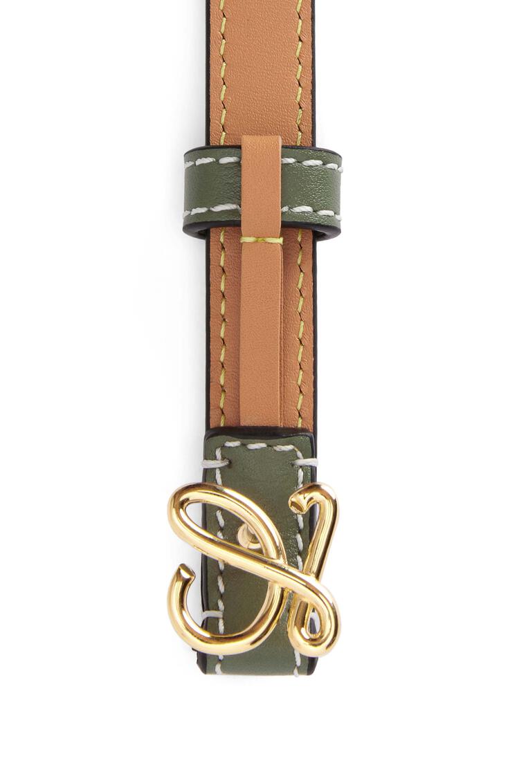 LOEWE L buckle belt in nappa calfskin Avocado/Gold