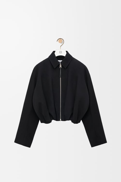 LOEWE Draped jacket in cotton and silk Black plp_rd