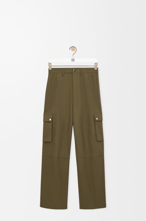 LOEWE Cargo trousers in cotton Khaki Green
